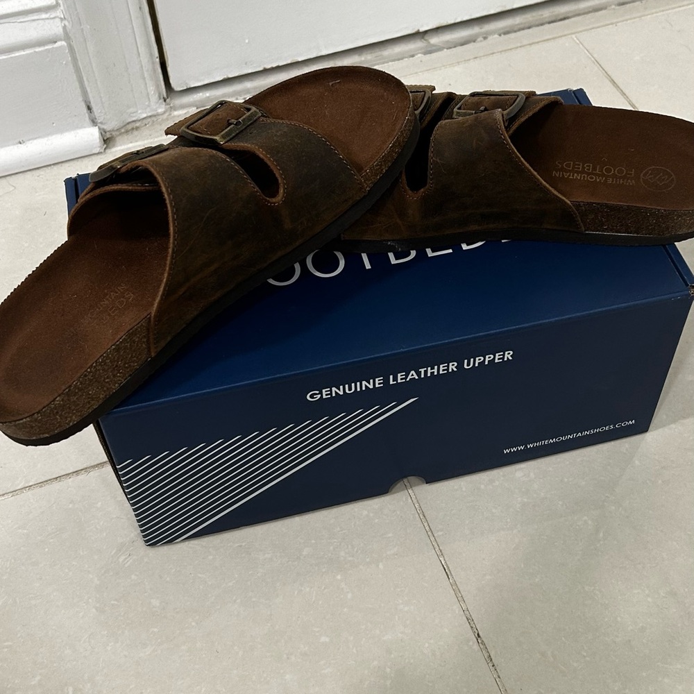 White Mountain Dark Brown Men's Sandals